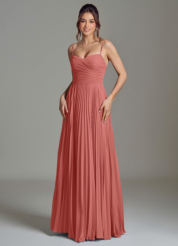 Azazie Catie Bruidsmeisjes Jurken Jurk van Chiffon met A-Lijn Sweetheart Halslijn Antieke Roos image1