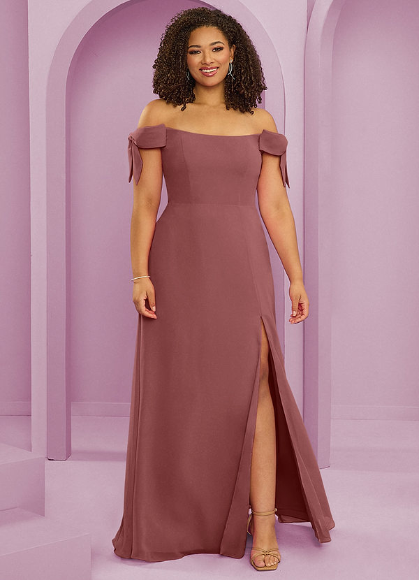 Barbie ♥ Azazie Bridesmaid Dresses Amethyst A-Line Off the Shoulder Chiffon Convertible Dress image1