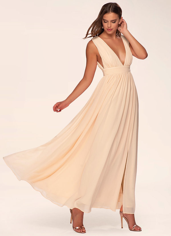 tan maxi dress