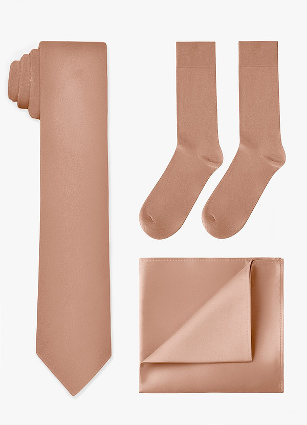 front Matching Skinny Tie & Pocket Square & Socks Set