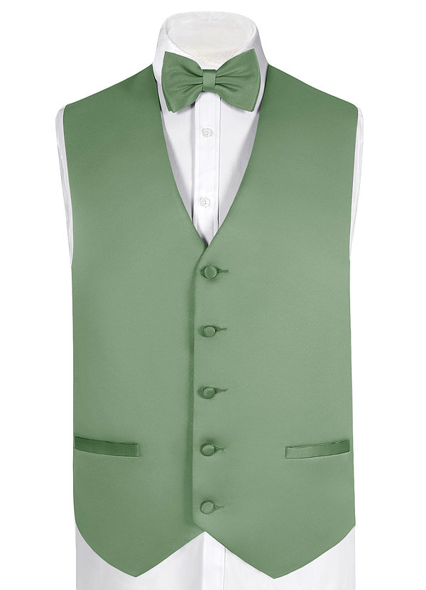 front Matte Satin Vest and Bow Tie Set