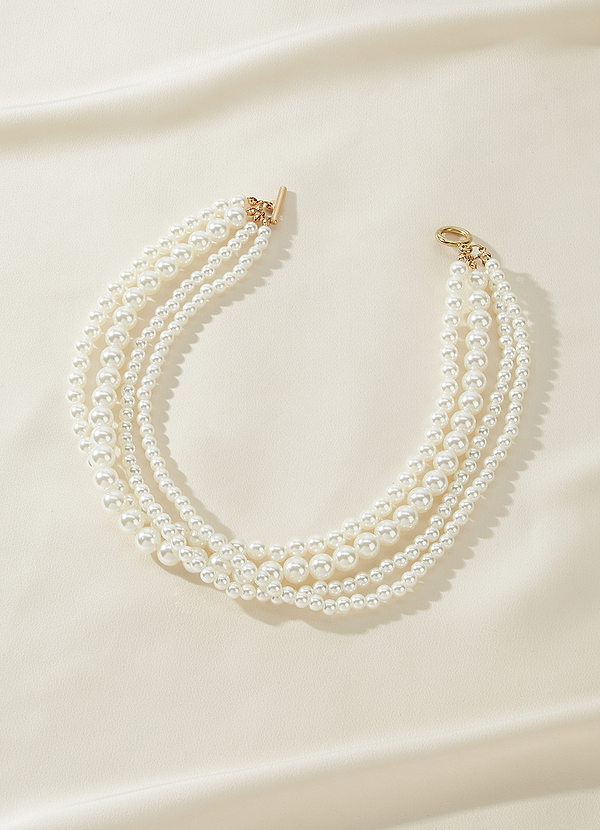 front Multi-Strand Pearl Toggle Necklace