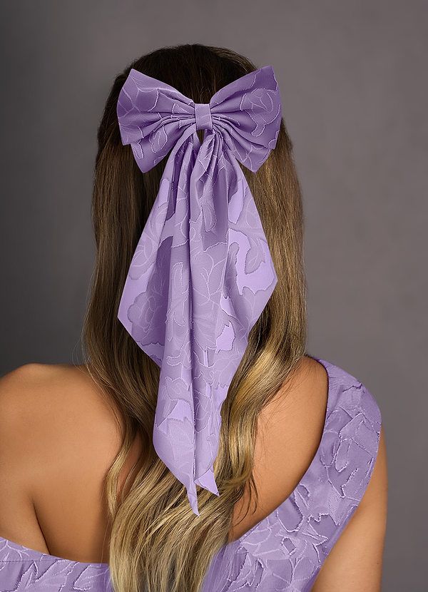 front Matching Color Floral Burnout Bow Hair Clip
