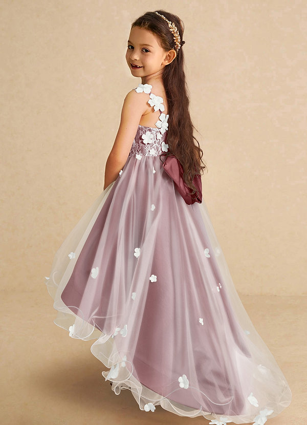 Azazie Celia Blumenkinder Kleider A-Linie Spitze Tüll Kleid Amethyst image1