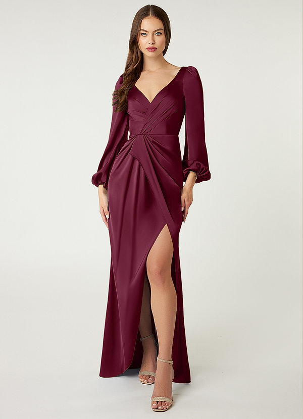 Midi Dress Lipsy Berry Dress A-Line V-Neck Ankle Length Short Sleeves Satin Ruching Split Midi Dress Lipsy Berry Dress A-Line V-Neck Ankle Length Short Sleeves Satin Ruching Split