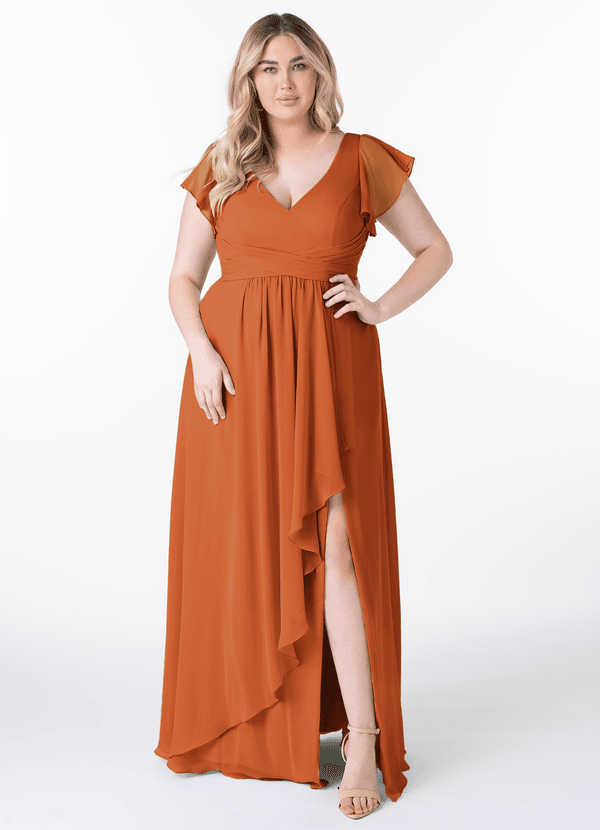 Azazie Omari Brautjungfernkleider A-Linie Chiffon Kleid Kanel image1