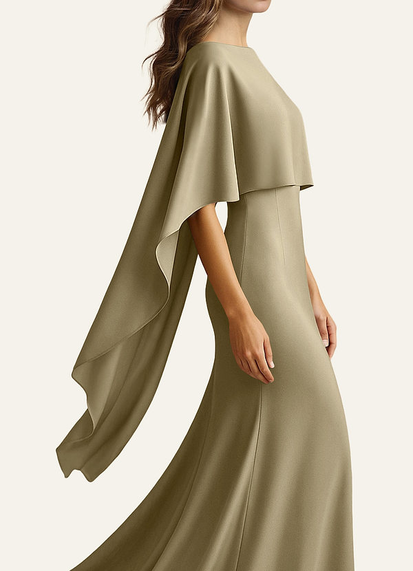 front Azazie Matching Color Stretch Satin Multiway Cape