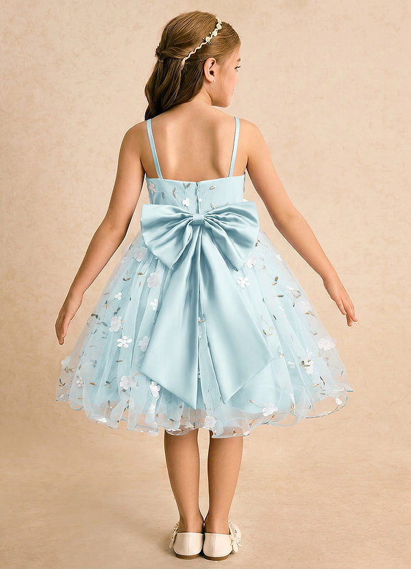 Junebug Flower Girl Dresses Sea Glass Ball-Gown Spaghetti Strap Tulle Dress image1