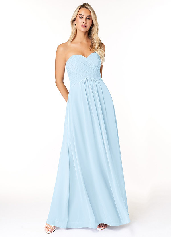 Azazie Yazmin Bridesmaid Dresses Sky Blue A-Line Sweetheart Neckline Chiffon Convertible Dress image1