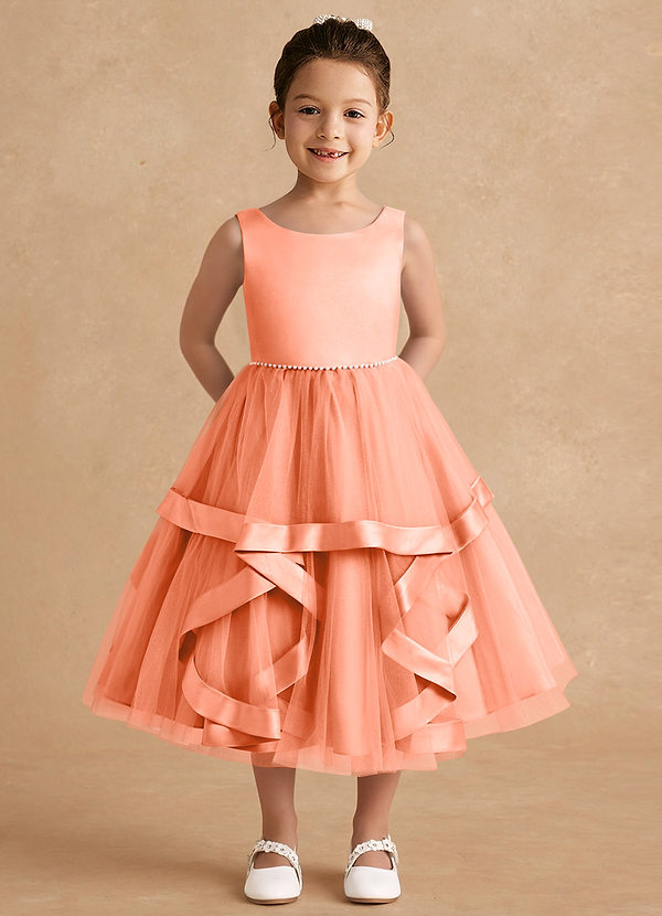 Azazie Posy Flower Girl Dresses Sunset A-Line Beaded Tulle Dress image1