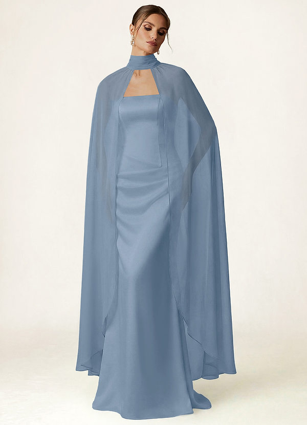 front Azazie Halter chiffon zwierige cape