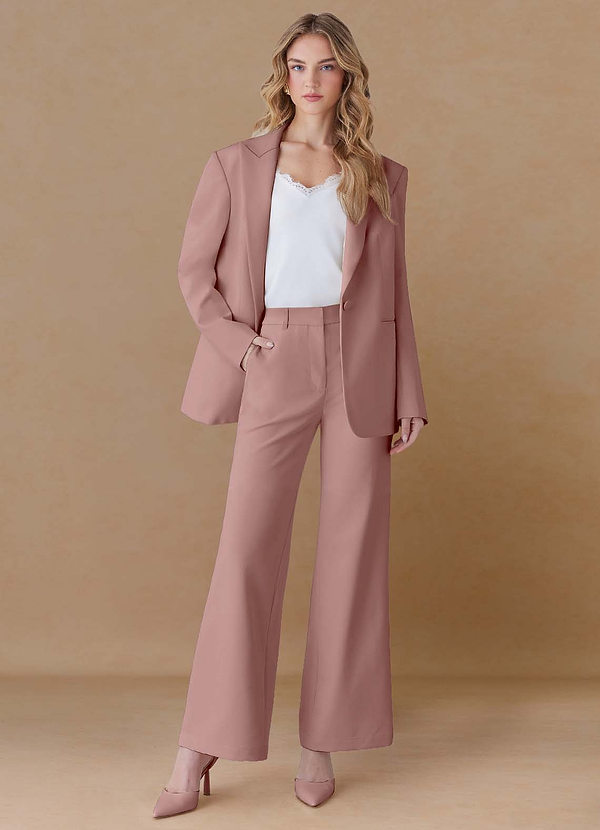 front Amelia Altrosa Hochwertiger, zweiteiliger Oversize-Anzug aus hochwertigem Webmaterial