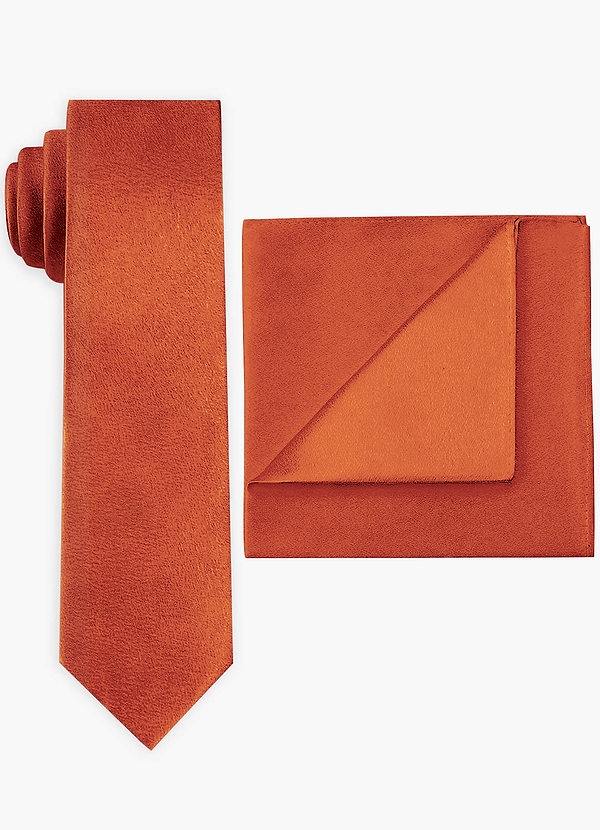 front Metallic Satin Wide Tie and Pocket Square Set