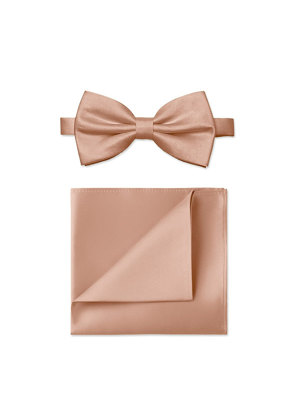 front Matte Satin Bow Tie and Pocket Square Set