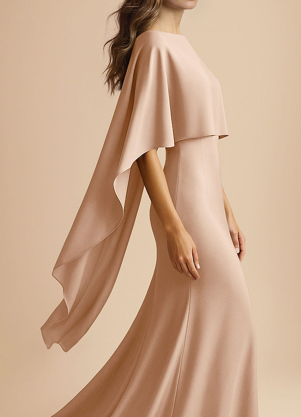 front Azazie Matching Color Stretch Satin Multiway Cape