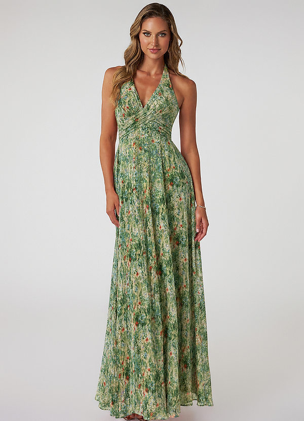 Tessie Bridesmaid Dresses Meadow Bloom A-Line V-Neck Pleated Chiffon Dress image1