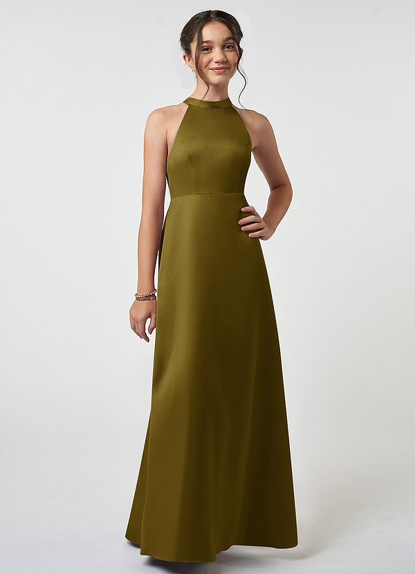 Vestidos Modernos AsiméTricos Para Damas De Honor Junior Con Cuello De Capa Coral main image 1