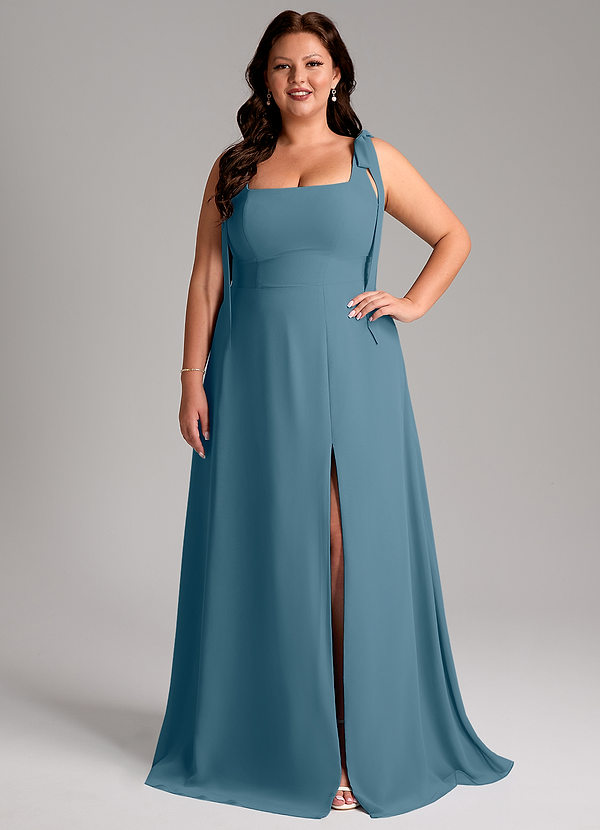 Azazie Debra Bridesmaid Dresses Bermuda A-Line with Pockets Chiffon Convertible Dress image1