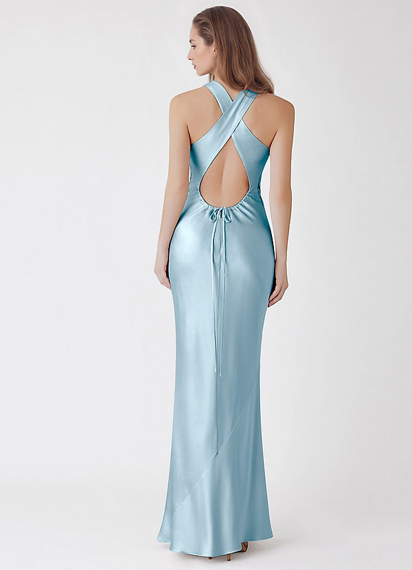 Soleil Sky Blue 100% Washable Silk Maxi Dress image1