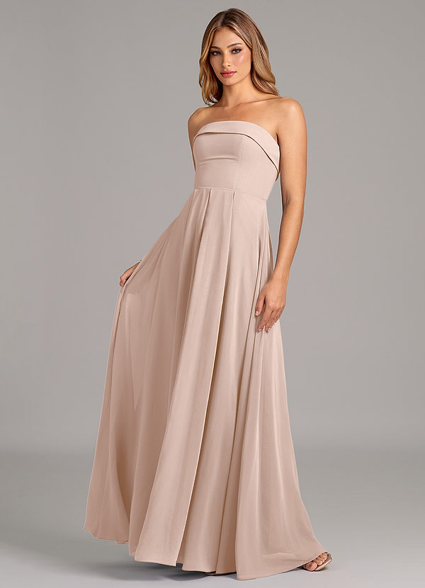 Azazie Lucienne Bridesmaid Dresses English Rose A-Line Strapless Chiffon Convertible Dress image1