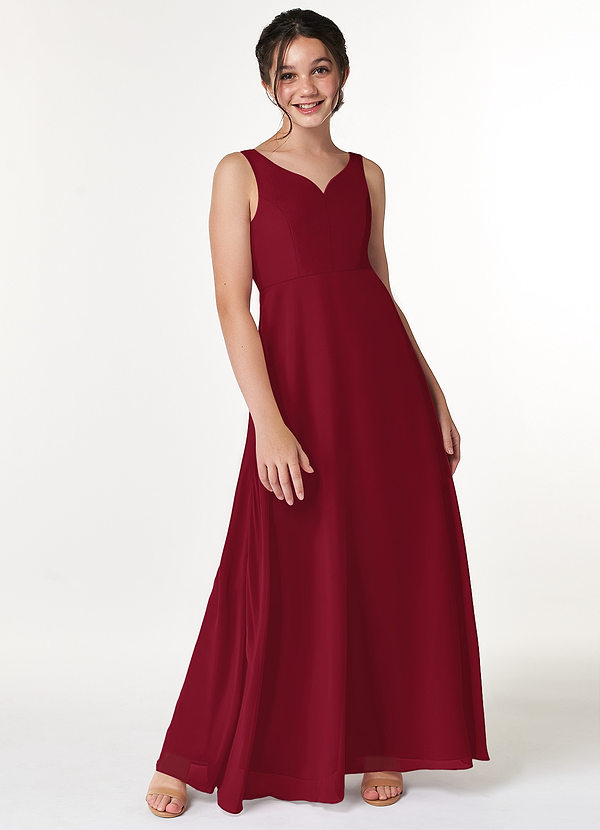 Vestidos De Dama De Honor Junior Con Escote Griego Y Largo Hasta El Suelo Terracota main image 0