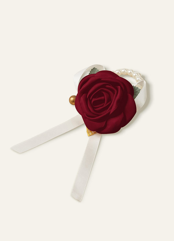 front Matching Color Matte Satin Wrist Corsage