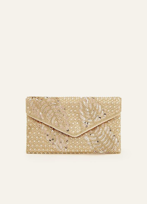 front Pochette enveloppe géométrique à sequins et perles