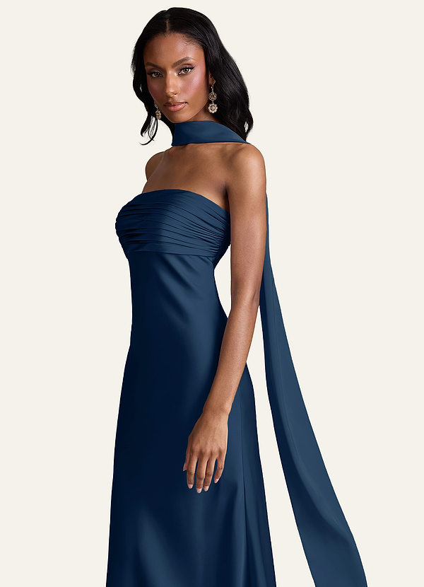 front Azazie Matching Color Stretch Satin Scarf