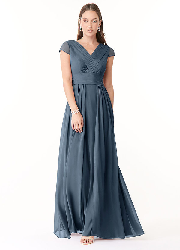 Azazie Organa Bridesmaid Dresses Neptune A-Line Pleated Chiffon Dress image1
