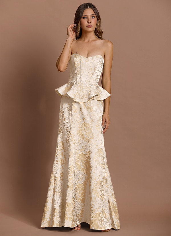 Vestido Champán Añejo Largo Coralie  image1