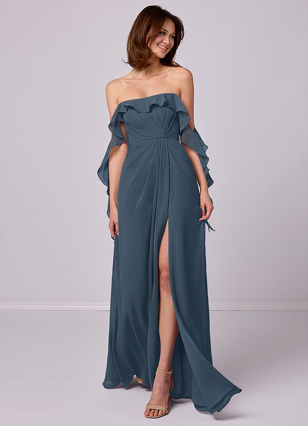 Barbie ♥ Azazie Bridesmaid Dresses Neptune A-Line Off the Shoulder Chiffon Convertible Dress image1