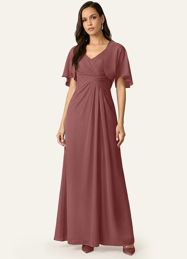 front Azazie Abrigo De Gasa Salome De Colores A Juego