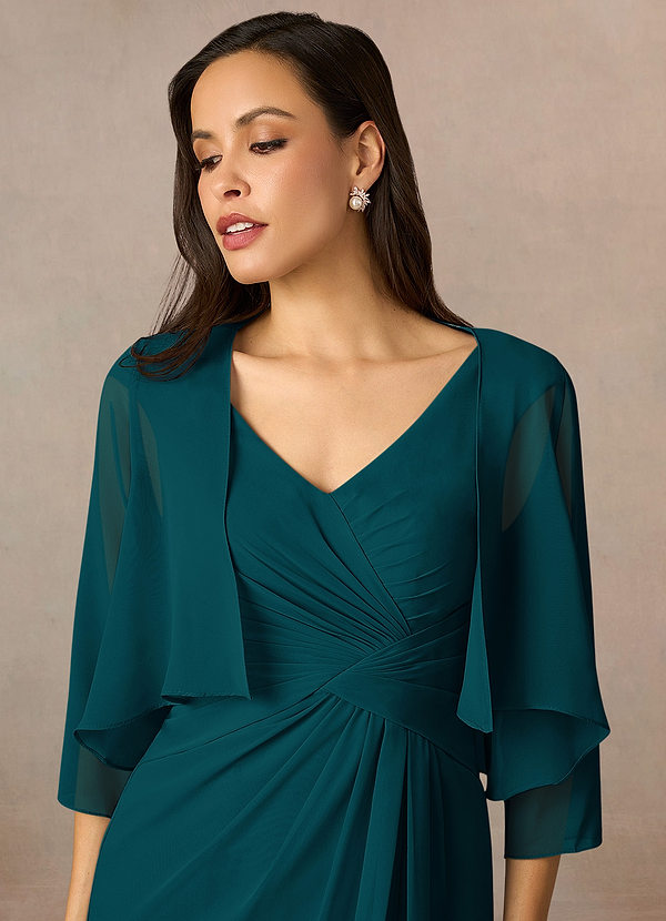 front Azazie Matching Color Fisher Chiffon Wrap