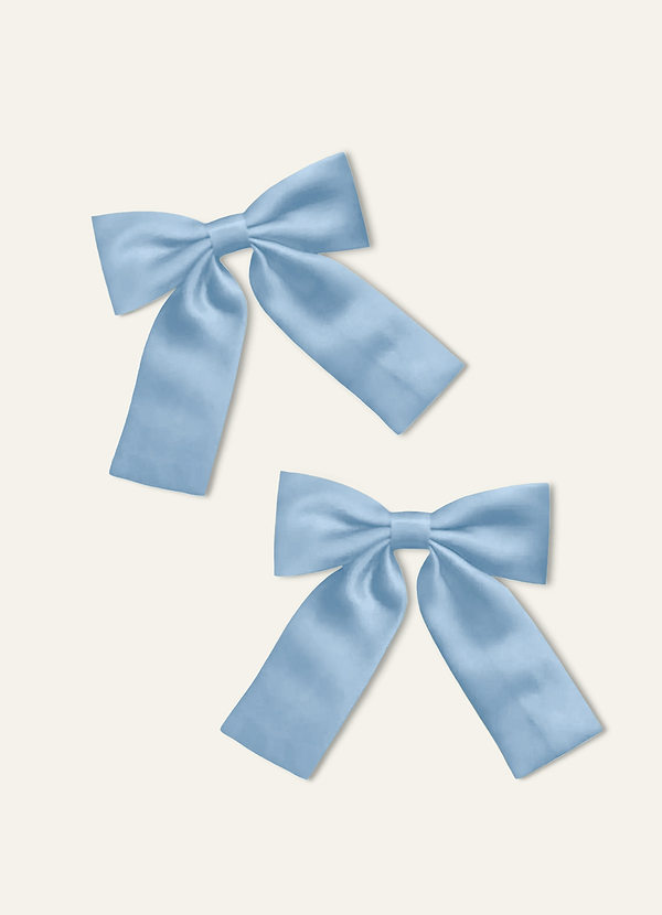 front Girls Matte Stain Bow Hair Clip Set(Pack of 2)