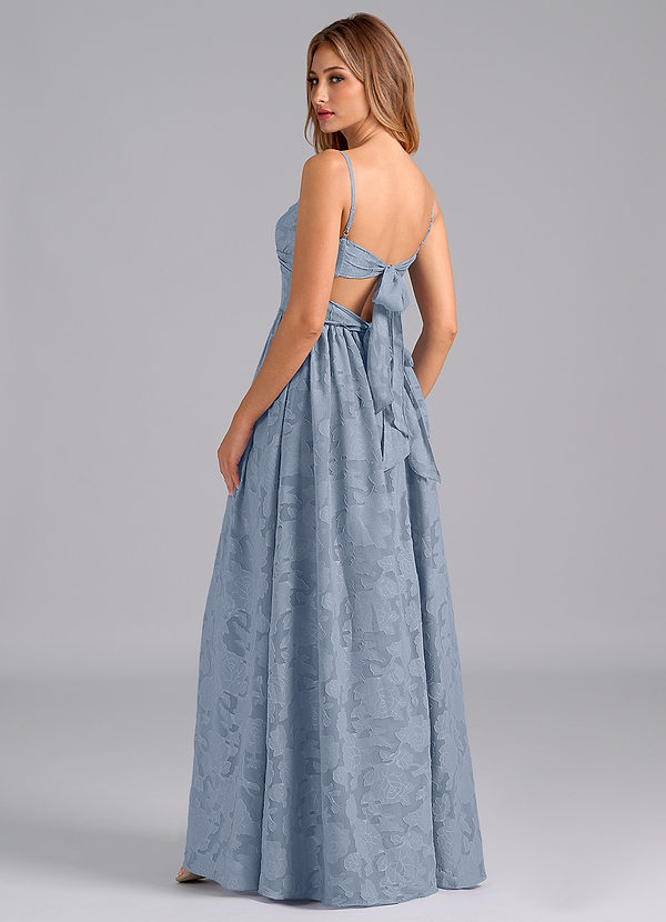 Azazie Zeya Abiti da Damigella Abito A-Line in Burnout Floreale Fiocco Blu Polveroso image1
