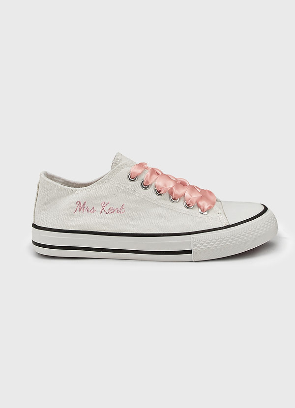 front Personalized Ribbon Canvas Sneakers