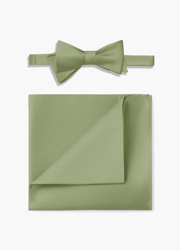 front Set aus Fliege und Einstecktuch aus mattem Satin