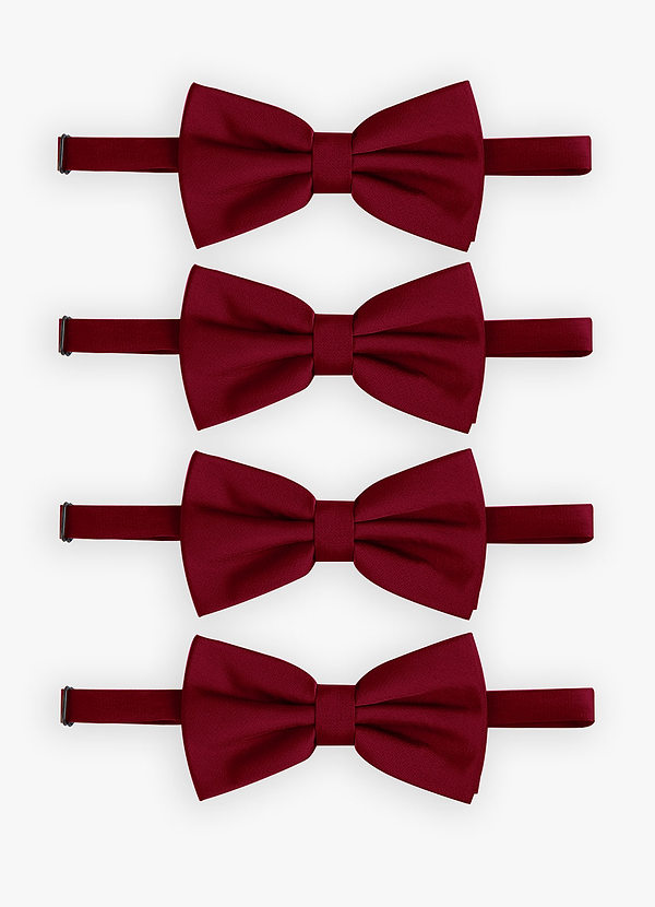 front Adjustable Stretch Satin Bow Tie – 4-Piece Set