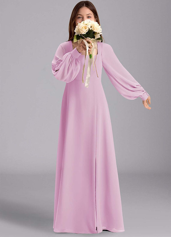 Azazie Bondi Junior Robe Trapèze en Mousseline de soie Blouson Rose Bonbon image1