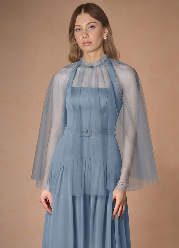 front Azazie Matching Color Tulle Cape