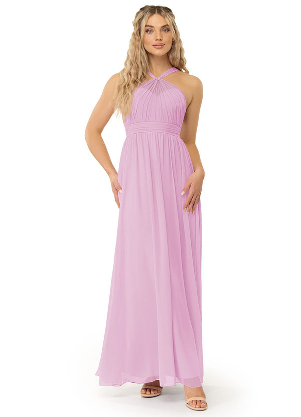 Azazie Kielle Bridesmaid Dresses A-Line Pleated Chiffon Floor-Length Dress image1