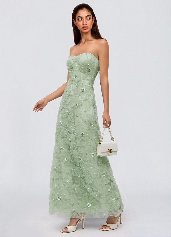 Aiselle Light Green Maxi Dress image1