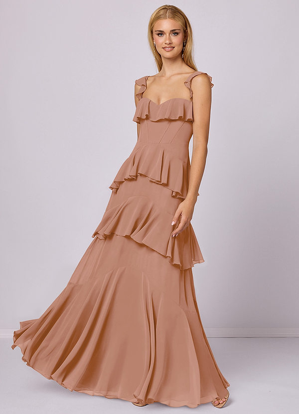 Barbie ♥ Azazie Suknie dla druhen Linia A Dekolt w kształcie serca Szyfon Do ziemi Sukienka image1