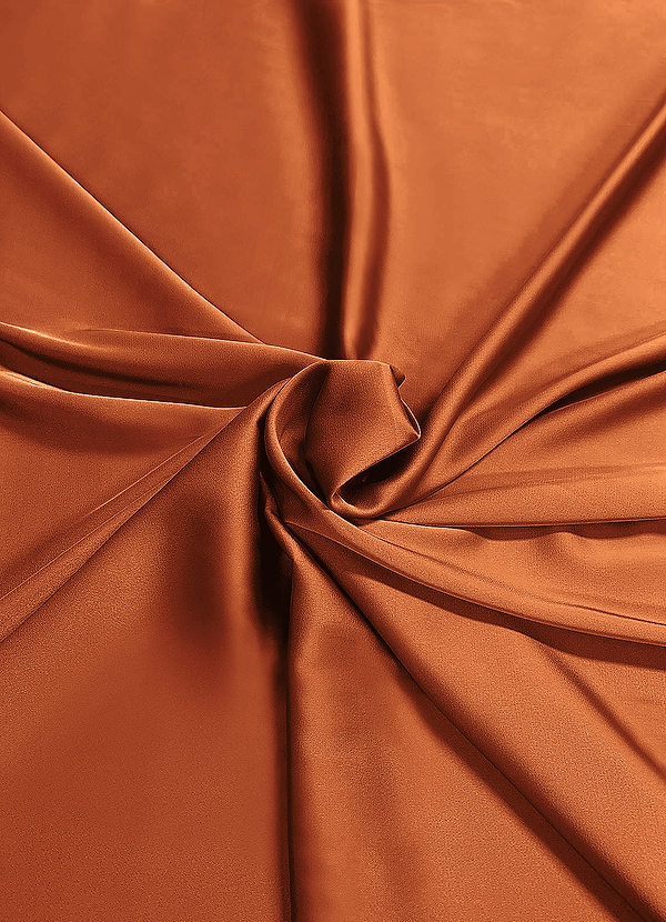 front Azazie Cinnamon Stretch Satin Fabric By the Yard