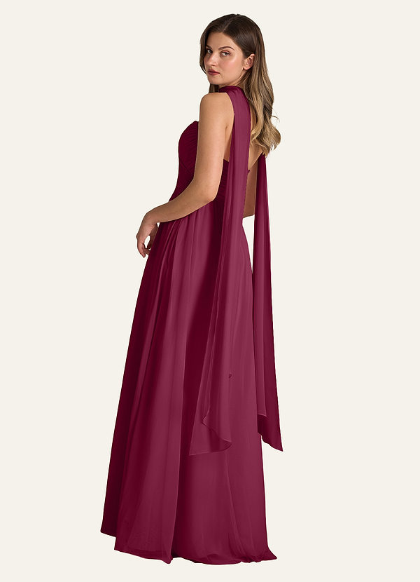 front Azazie Écharpe en mousseline de soie de couleur assortie