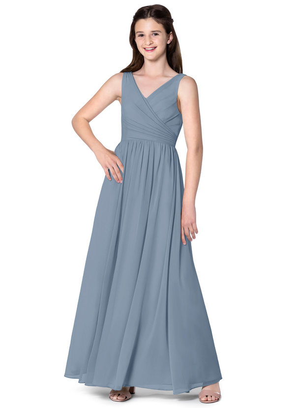 Azazie Sawyer JBD Junior  Bridesmaid  Dress  Dusty  Blue  