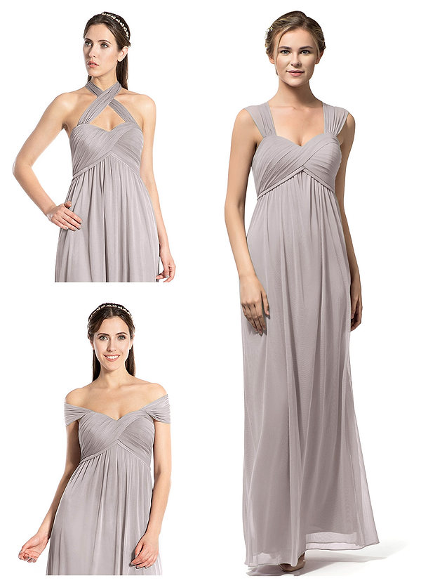azazie silver dress