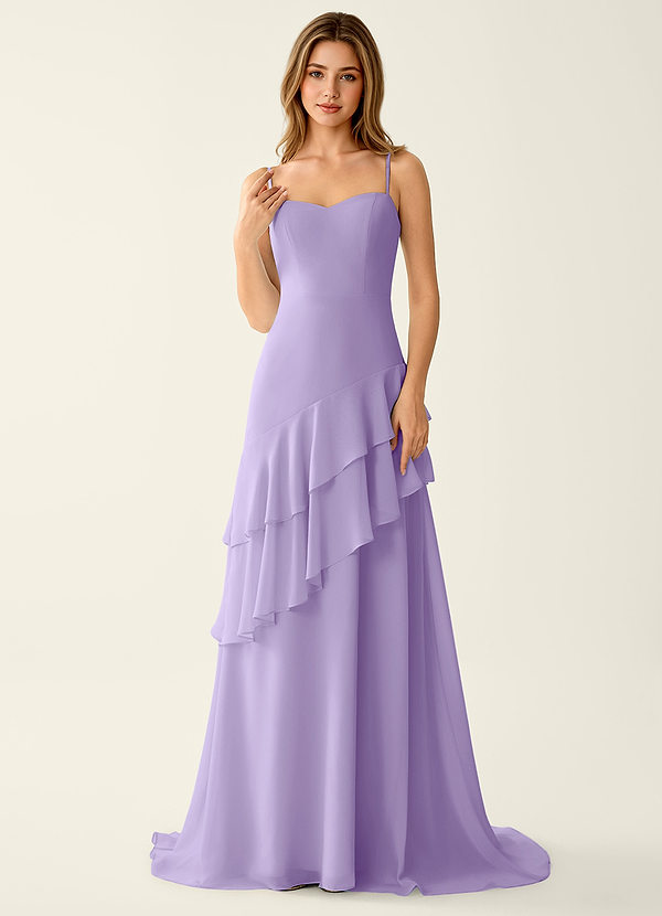 Fiorella Lila Chiffong Volangklänning Med A-linje image1