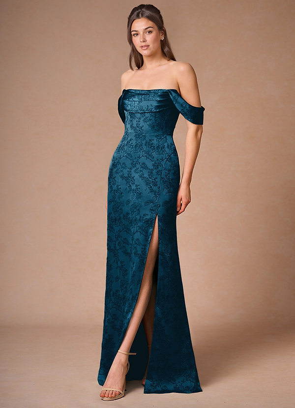Romilly Navy Black Off Shoulder Maxi Dress image1