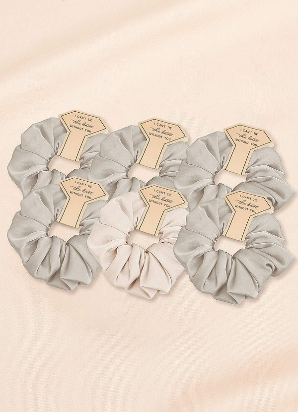 front Matching Color Mixed Color Bridesmaid Stretch Satin Over Size Scrunchie Set